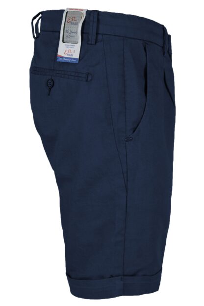 Yes Zee - Chic Blue Cotton Bermuda Shorts with Stretch