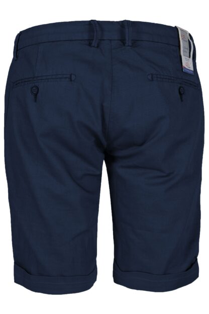 Yes Zee - Chic Blue Cotton Bermuda Shorts with Stretch