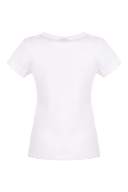 Imperfect - Chic White Cotton Tee with Brass Logo