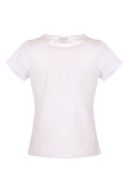 Imperfect - Elegant White Cotton Tee with Textured Logo