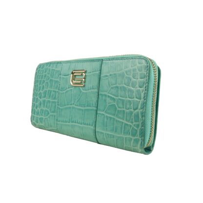 Cavalli Class - Elegant Turquoise Leather Wallet for the Sophisticated Shopper