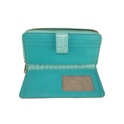 Cavalli Class - Elegant Turquoise Leather Wallet for the Sophisticated Shopper