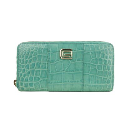 Cavalli Class - Elegant Turquoise Leather Wallet for the Sophisticated Shopper