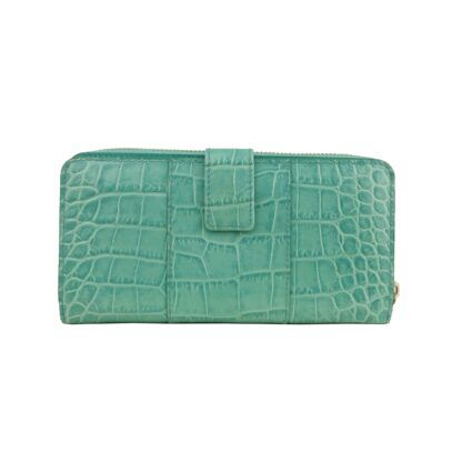 Cavalli Class - Elegant Turquoise Leather Wallet for the Sophisticated Shopper