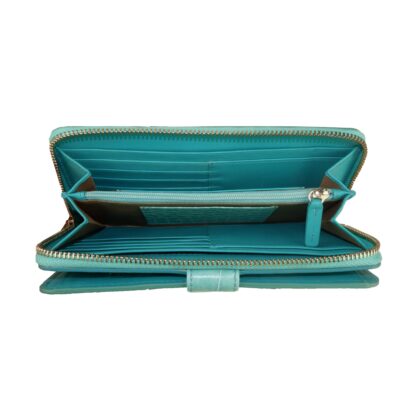 Cavalli Class - Elegant Turquoise Leather Wallet for the Sophisticated Shopper