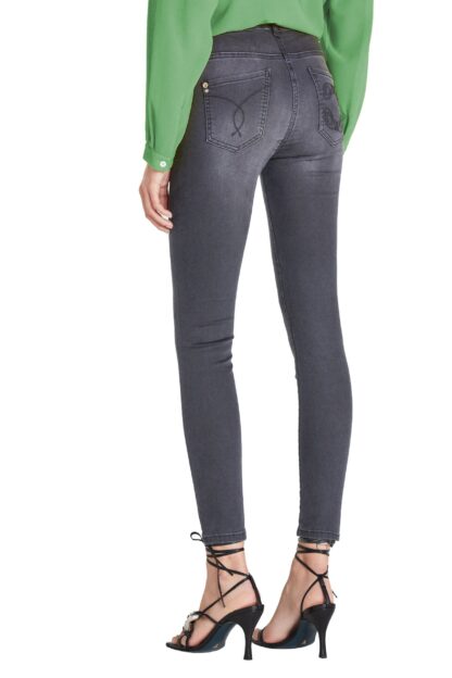 Patrizia Pepe - Chic Gray Jegging with Metallic Logo Detail