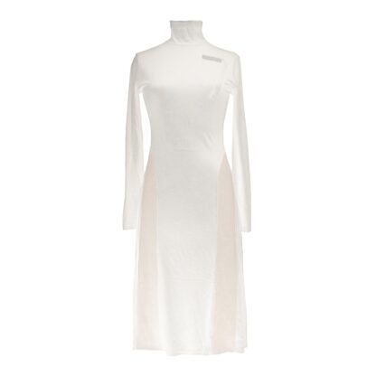 Patrizia Pepe - Elegant Long-Sleeved Beige Dress with Chic Ribbon