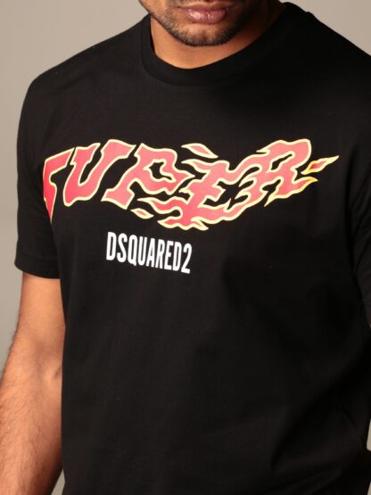 Dsquared² - Sleek Black Logo Tee with Classic Roundneck