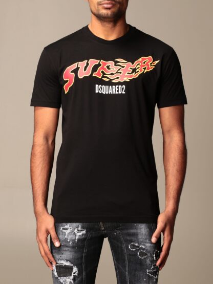 Dsquared² - Sleek Black Logo Tee with Classic Roundneck