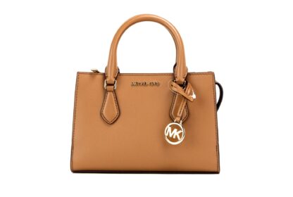 Michael Kors - Sheila Small Luggage Vegan Faux Leather Center Zip Satchel Handbag