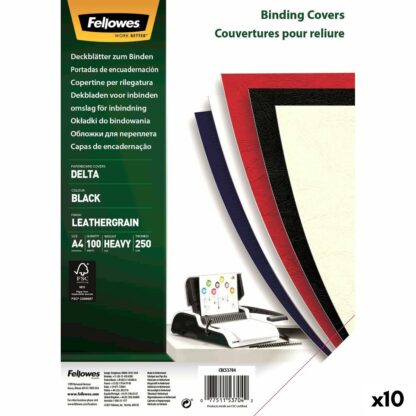 Binding Covers Fellowes Delta 100 Τεμάχια Μαύρο A4 Χαρτόνι (x10)