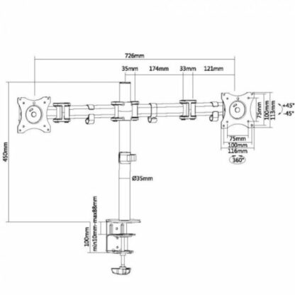 Επιτραπέζια Βάση για Οθόνη Equip 650115 13"-27"