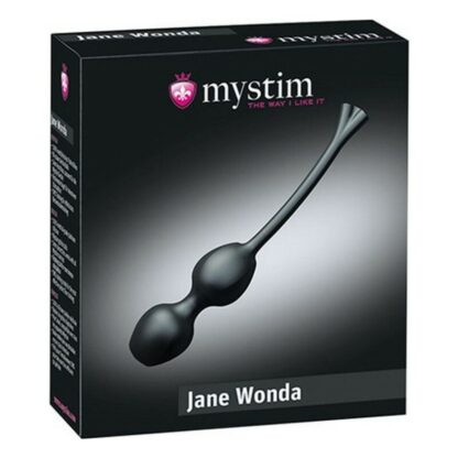 Μπάλες Δόνησης Jane Wonda Kegel Balls Μαύρες Mystim Σιλικόνη Σιλικόνη/ABS (Ø 3,3 cm)