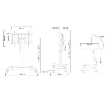 Βάση Τηλεόρασης Neomounts PLASMA-M2500TBLACK 42" 100" 150 kg