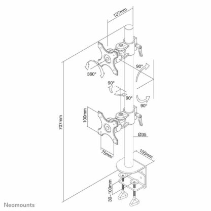 Βάση Τηλεόρασης Neomounts FPMA-D700DV 10-27" 27" 10" 6 κιλά