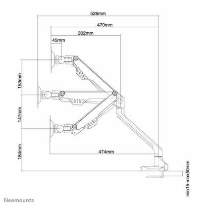 Επιτραπέζια Βάση για Οθόνη Neomounts FPMA-D750WHITE