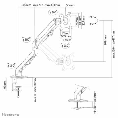 Επιτραπέζια Βάση για Οθόνη Neomounts FPMA-D650BLACK