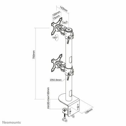 Επιτραπέζια Βάση για Οθόνη Neomounts FPMA-D960DVBLACKPLUS