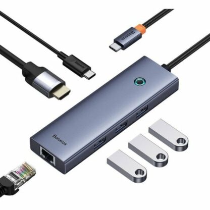 USB Hub Baseus Μαύρο Γκρι (1 μονάδα)