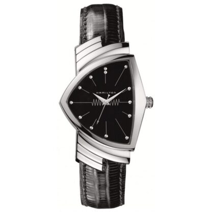 Ανδρικά Ρολόγια Hamilton VENTURA SS BLACK DIAL - BLACK LEATHER STRAP