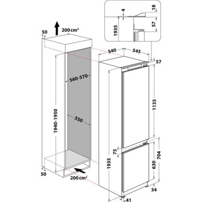 Συνδυασμένο Ψυγείο Whirlpool Corporation ART 9811 SF2 Λευκό (193 x 54 cm)