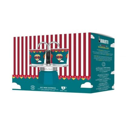 Ιταλικη καφετιερα Bialetti Mini Express Winter Wonderland Τυρκουάζ Αλουμίνιο 2 Kopper 0,9 l