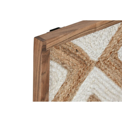 Πίνακας Home ESPRIT Λευκό Φυσικό Γεωμετρική Boho 40 x 3 x 60 cm (x2)