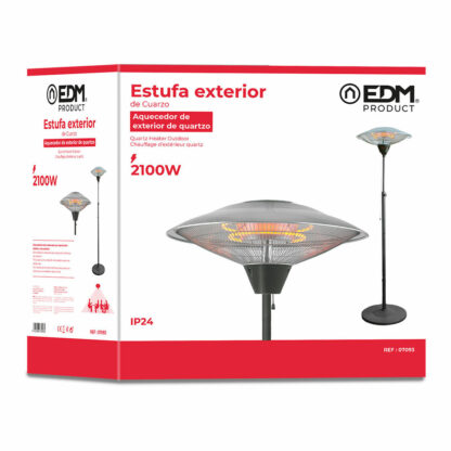 Σόμπα Χαλαζία EDM 07093 07093 2100 W Ø 56,5 x 190 cm Λευκό Μαύρο