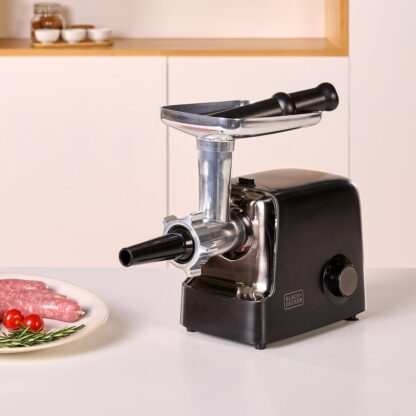 Black & Decker Black+Decker BXMMA2200E meat mincer (2200 W) - Μύλος για το Κρέας Μαύρο Ασημί Ανοξείδωτο ατσάλι Αλουμίνιο 2200 W