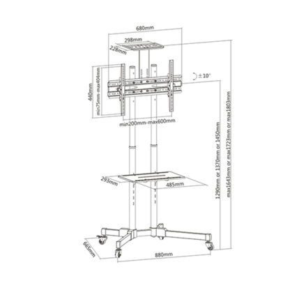 Βάση Τηλεόρασης TM Electron 37"-70" 50 kg