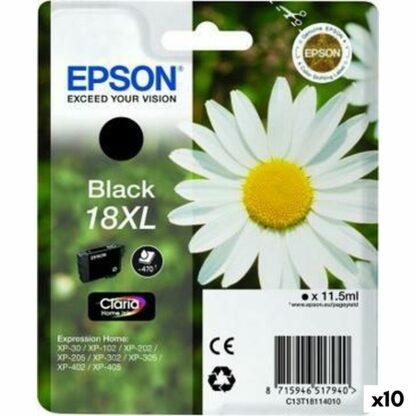 Αυθεντικό Φυσίγγιο μελάνης Epson Nº18XL Μαύρο (x10) (1 μονάδα)