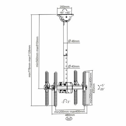 Βάση Τηλεόρασης Neomounts NM-C440DBLACK 25 kg 32"