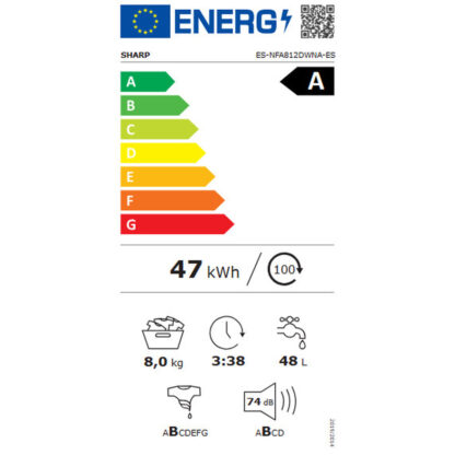 Πλυντήριο ρούχων Sharp ESNFA812DWNA 1200 rpm 8 kg