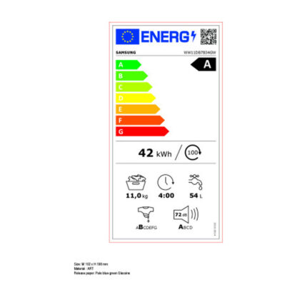 Πλυντήριο ρούχων Samsung WW11DB7B34GWU3 60 cm 1400 rpm 11 Kg