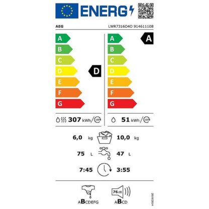 Washer - Dryer AEG Series 7000 LWR7316O4O 1600 rpm Λευκό