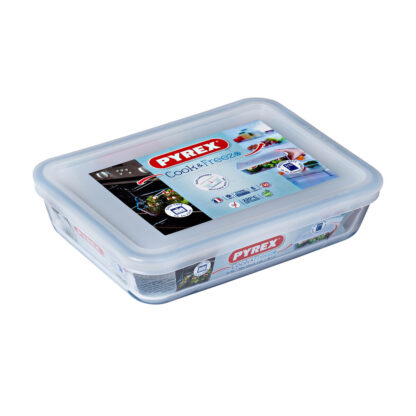 Ορθογώνιο Τάπερ με Καπάκι Pyrex Cook & Freeze 19 x 14 x 5 cm 800 ml Διαφανές Σιλικόνη Γυαλί (x6)