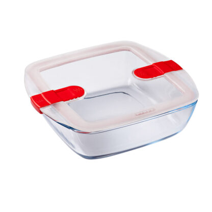 Ερμητικό Κουτί Γεύματος Pyrex Cook & Heat 25 x 22 x 7 cm 2,2 L Διαφανές Γυαλί (4 Μονάδες)