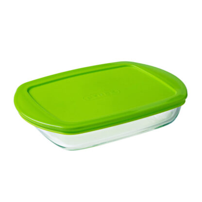 Ορθογώνιο Τάπερ με Καπάκι Pyrex Prep&store Px Πράσινο 1,6 L 28 x 20 cm Γυαλί (5 Μονάδες)