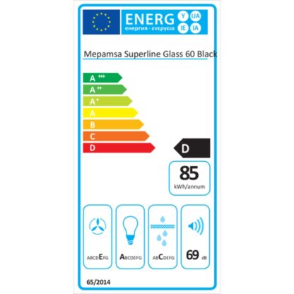 Συμβατικός Απορροφητήρας Mepamsa SUPERLINE GLASS 415 m3/h 60 cm 69 dB 140 W Μαύρο