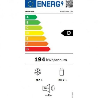 Συνδυασμένο Ψυγείο Hisense RB390N4CCD  Χάλυβας (186 x 60 cm)