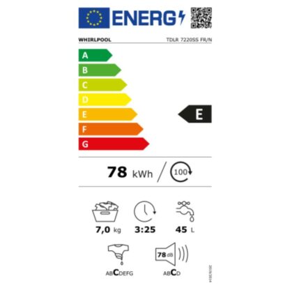 Πλυντήριο ρούχων Whirlpool Corporation TDLR 7220SS SP/N 1200 rpm Λευκό 40 cm 7 kg