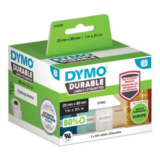 Πλαστικοποιημένη Ταινία για Στυλό Rhino Dymo ID1-19 19 x 5,5 mm Μαύρο Λευκό Βινυλίου Αυτοκόλλητο (5 Μονάδες)