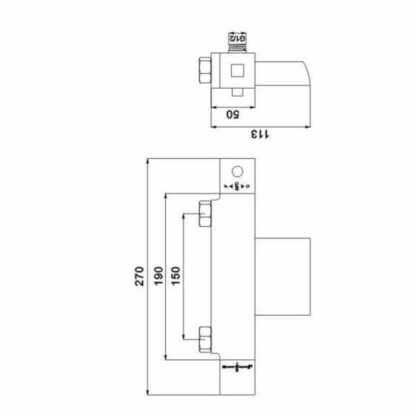 Two-handle tap Rousseau Karen Ντους Μπανιέρα Μέταλλο Ορείχαλκος 15 cm