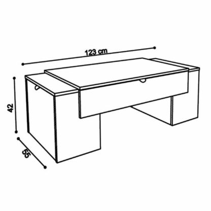 Τραπεζάκι Καφέ Lucky 123 x 42 x 55 cm Λευκό