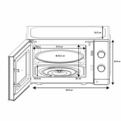 φούρνο μικροκυμάτων Oceanic OCEAMO20W12 Λευκό 20 L