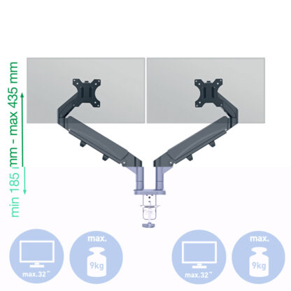 Επιτραπέζια Βάση για Οθόνη Leitz Ergo Space Saving 17" 32"