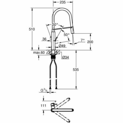 Μονή λαβή βρύση Grohe Concetto 31491000