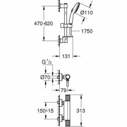 Στήλη ντους Grohe Precision Feel Πλαστική ύλη