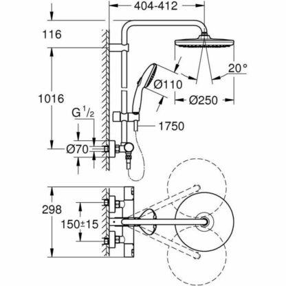 Στήλη ντους Grohe Vitalio Start System 250