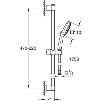 Στήλη ντους Grohe Vitalio Comfort 110 ABS Πλαστική ύλη